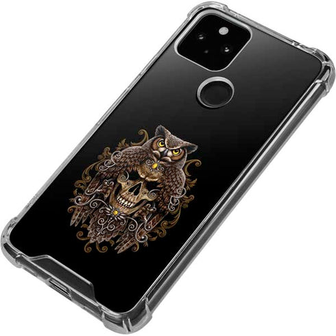 Skull and Owl by Sarah Richter Google Pixel 5 Clear Case